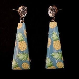Blue Pineapple Earrings